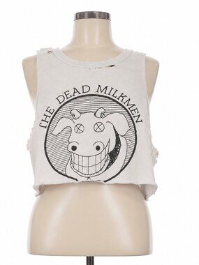 Vintage 1983 The Dead Milkmen Punk Band Tee Cropped Distressed Sleeveless Rare
